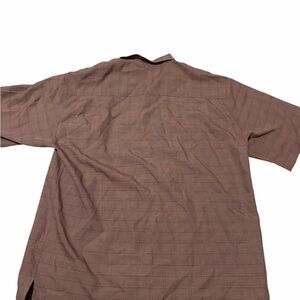 Haggar Short Sleeve Button-Up Shirt in Mauve Plaid